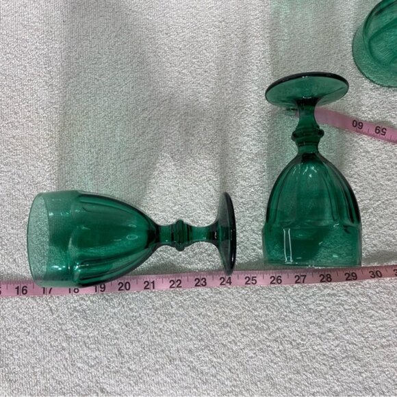 Vintage Libbey Glass Duratuff Gibraltar Juniper Green Water Goblets Set Of 3 - Picture 11 of 11